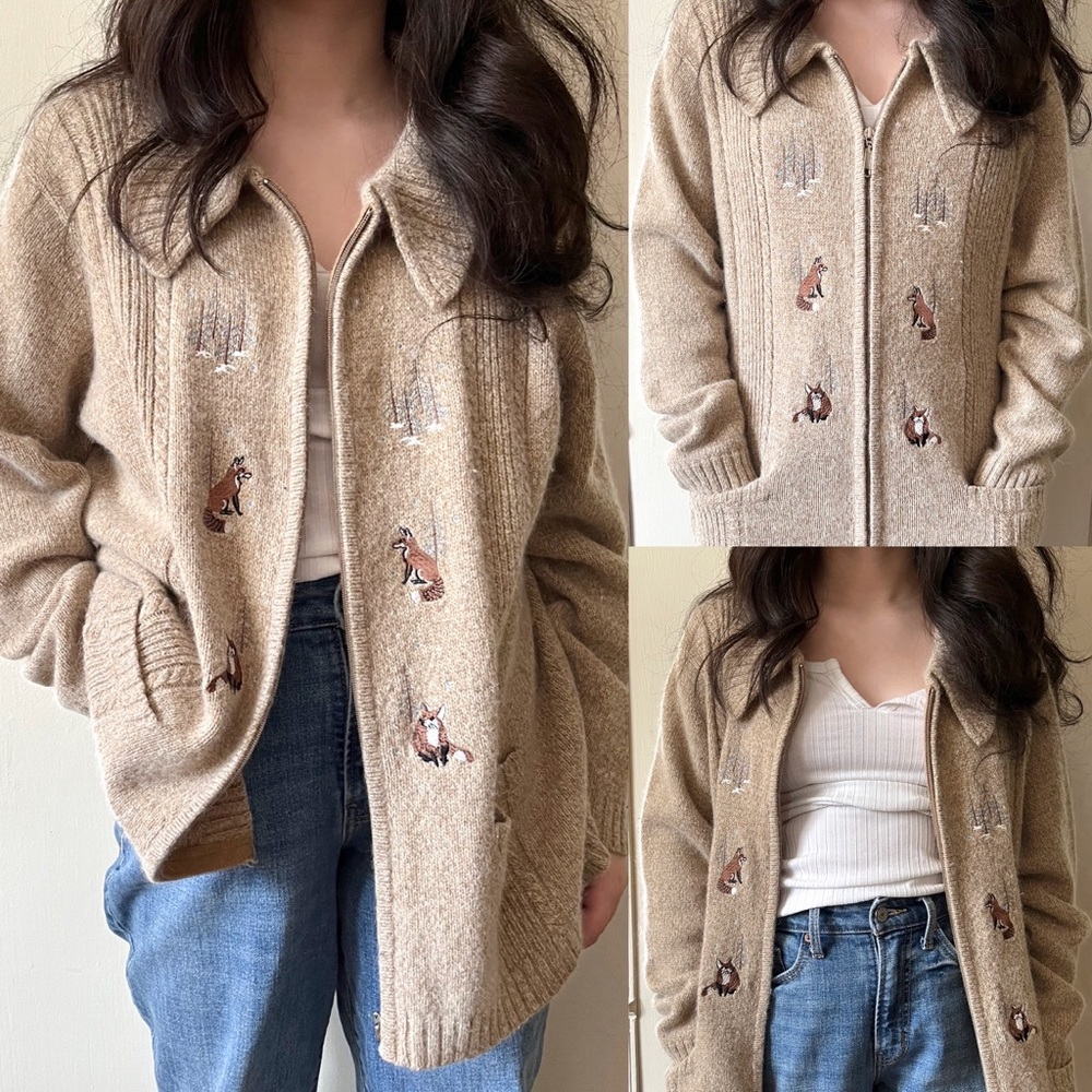 So‎ Cozy! Tabi International Neutral Oatmeal Novelty Cottagecore Cardigan